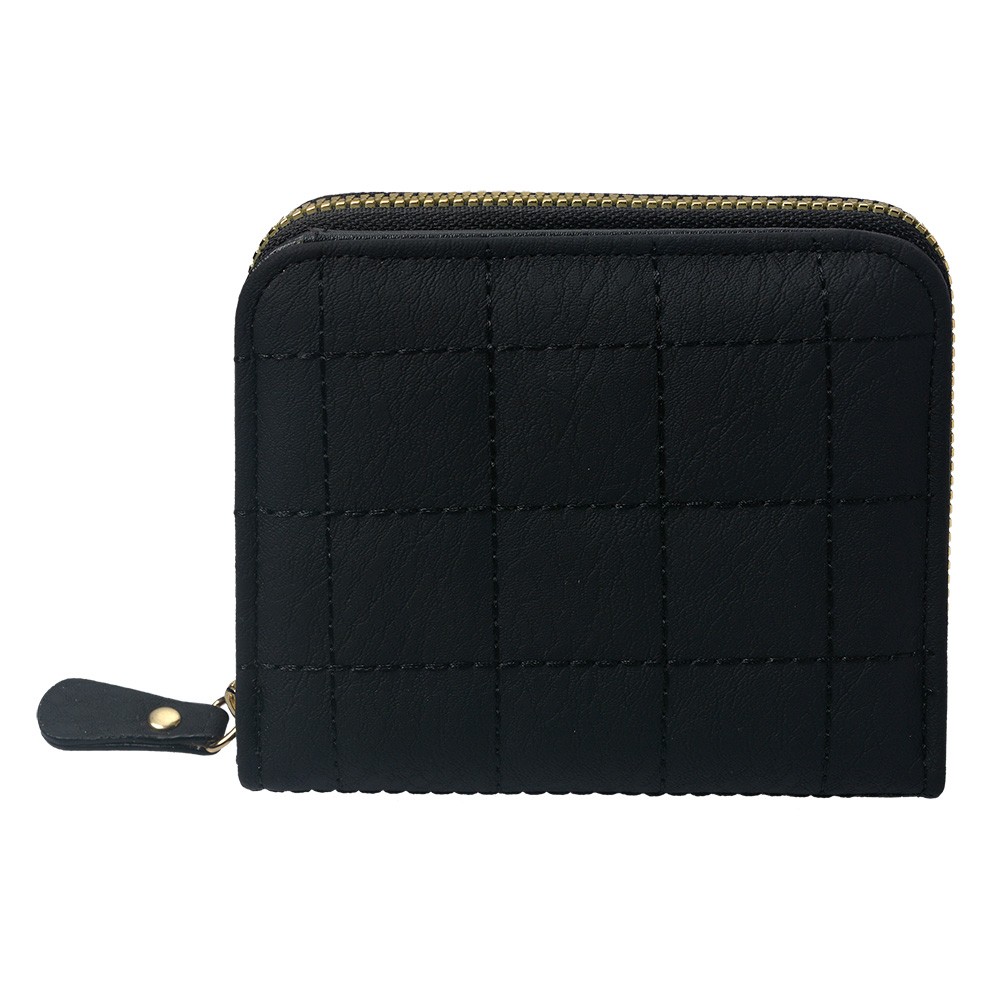 Malá černá peněženka se zipem - 11*10 cm Clayre & Eef