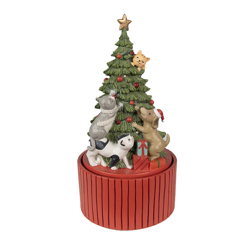 Musicbox vánoční stromeček s Led světýlky - Ø 14*27 cm Clayre & Eef