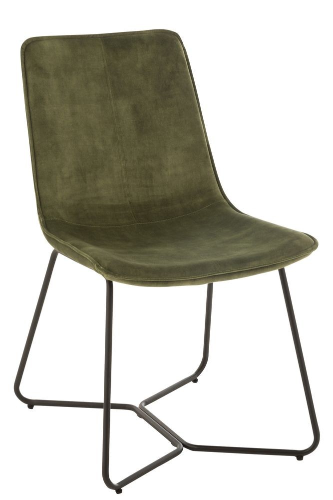 Zelená sametová jídelní židle Chair Isabel Green - 64*47*89cm J-Line by Jolipa