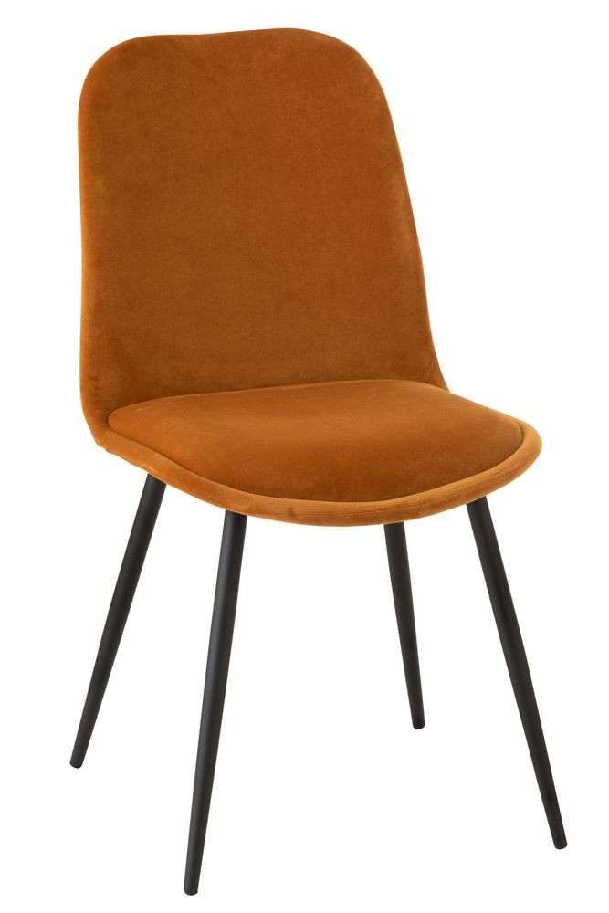 Okrová sametová jídelní židle Chair Claire Ochre - 46*44*86cm J-Line by Jolipa