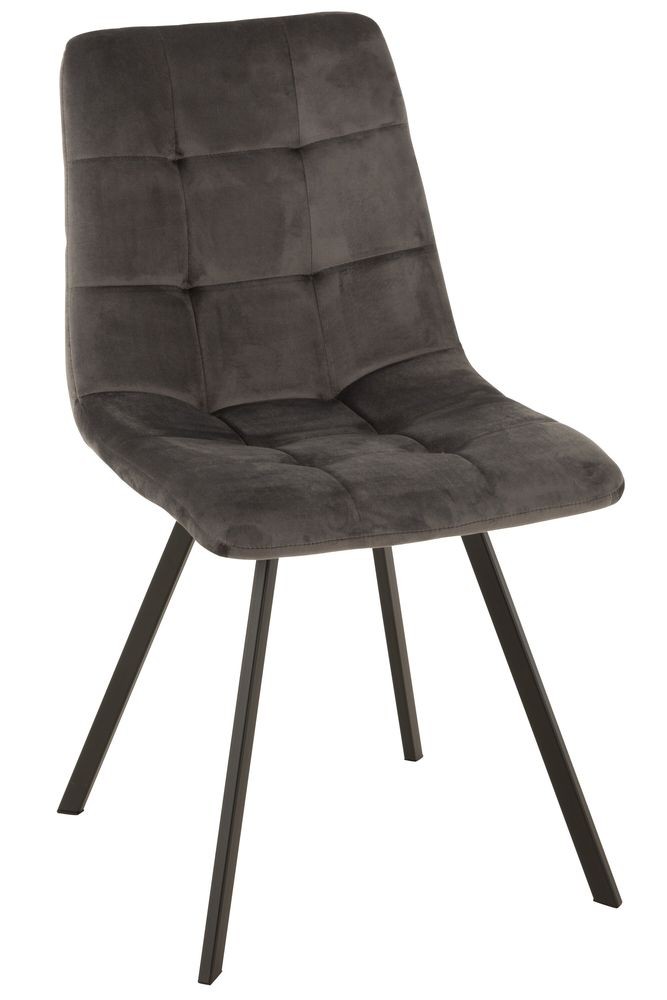 Šedá sametová jídelní židle Chair Morgan Grey - 45*54*86cm J-Line by Jolipa