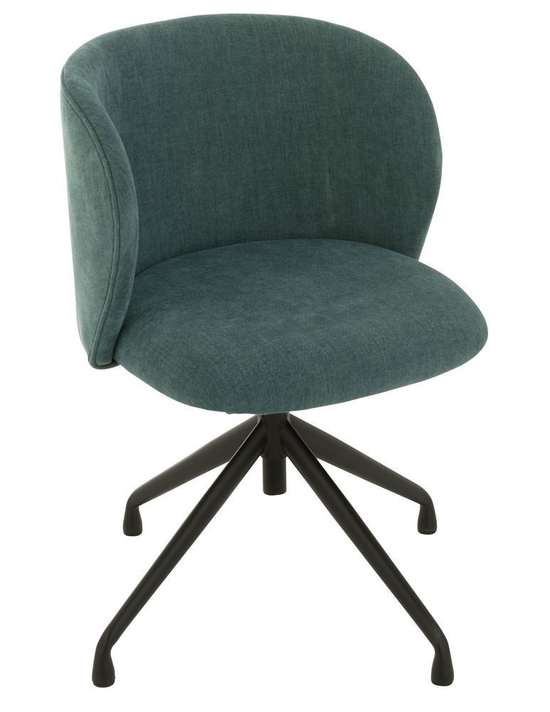 Zelená sametová jídelní točící židle Chair Turn Green - 56*48*77cm J-Line by Jolipa