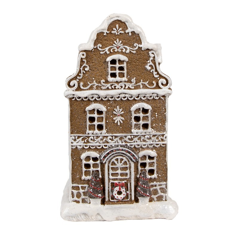 Vánoční perníkový domek s Led světýlky Gingerbread House - 12*10*21cm/ 3*AAA Clayre & Eef