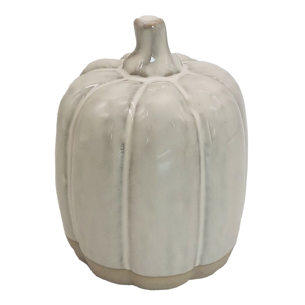 Béžová porcelánová dekorace dýně Pumpkin M - Ø 9*12 cm Clayre & Eef