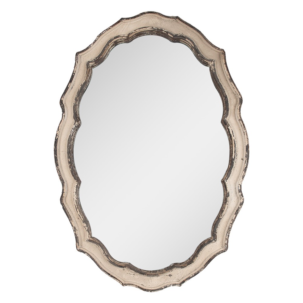 Šedobéžové antik nástěnné zrcadlo s odřením Billy - 52*3*75 cm Clayre & Eef