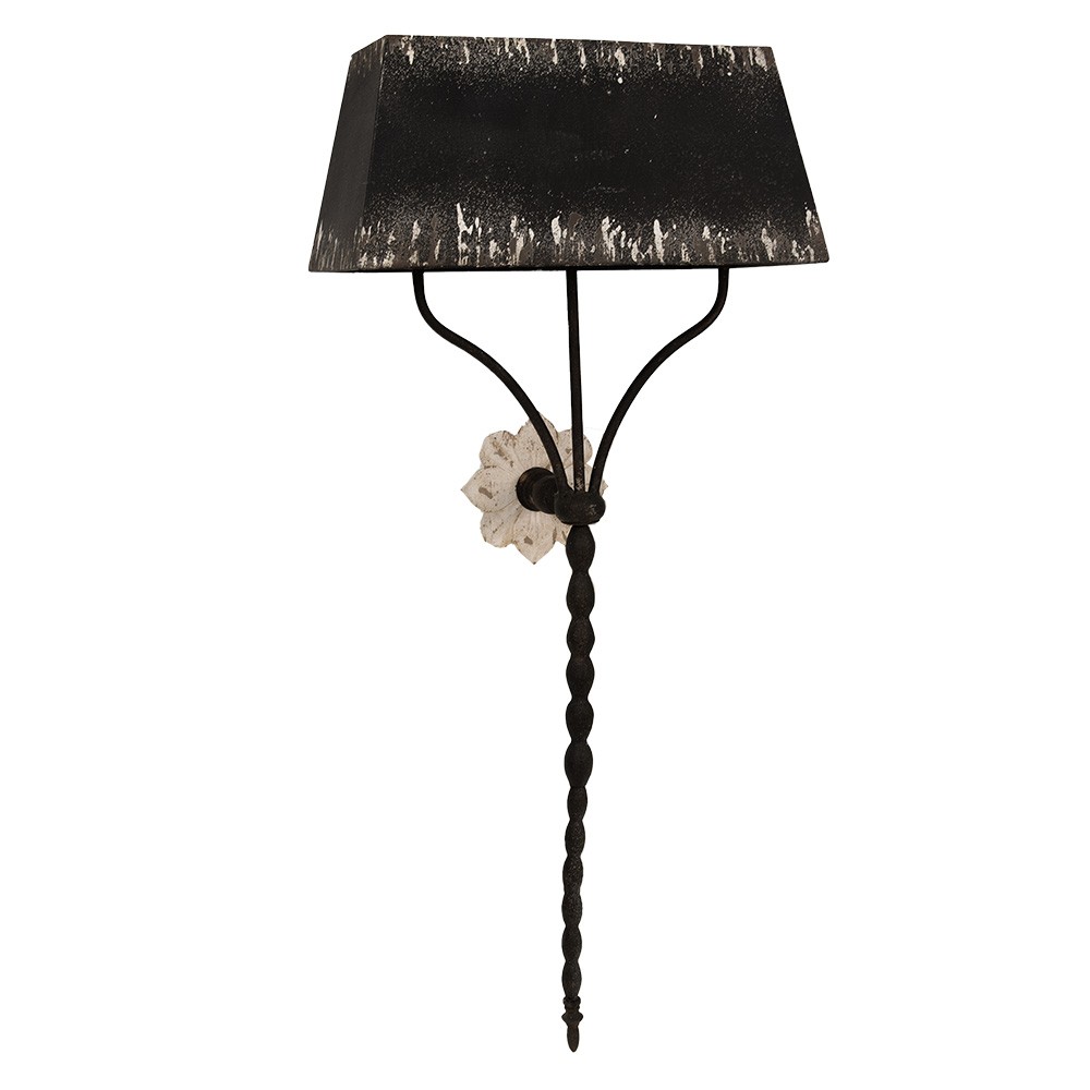 Černá antik nástěnná lampa Vinnia - 55*28*124 cm E27/max 3*60W Clayre & Eef