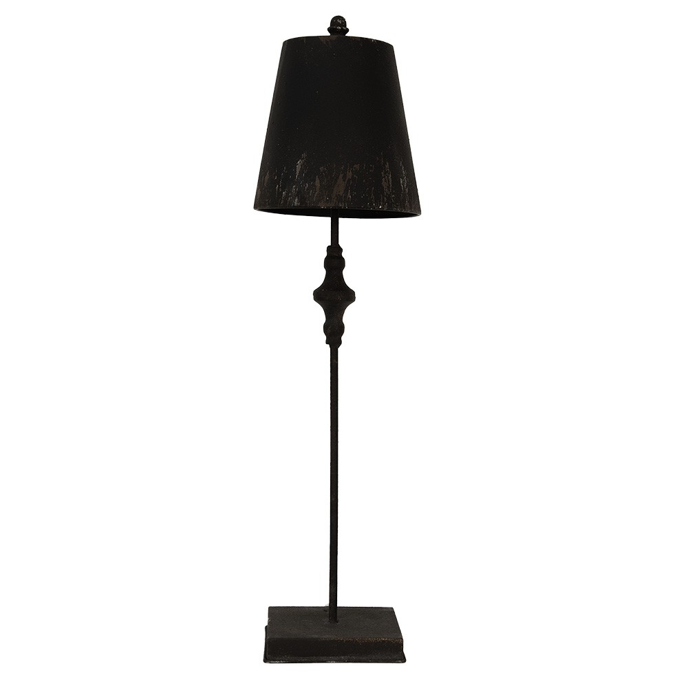 Černá antik stolní kovová lampa Filla - Ø 20*75 cm E27/max 1*60W Clayre & Eef