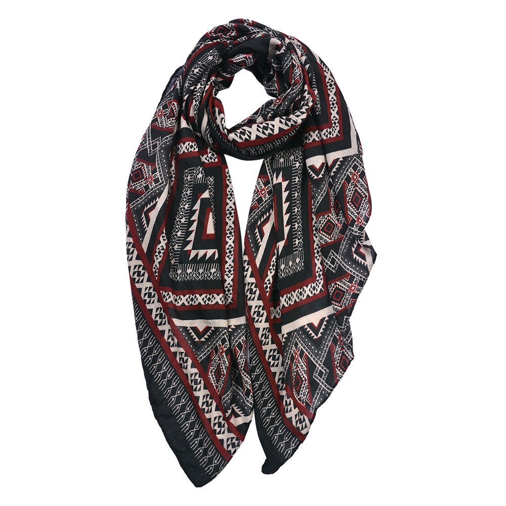 Barevný šátek se vzorováním - 80*180 cm Clayre & Eef
