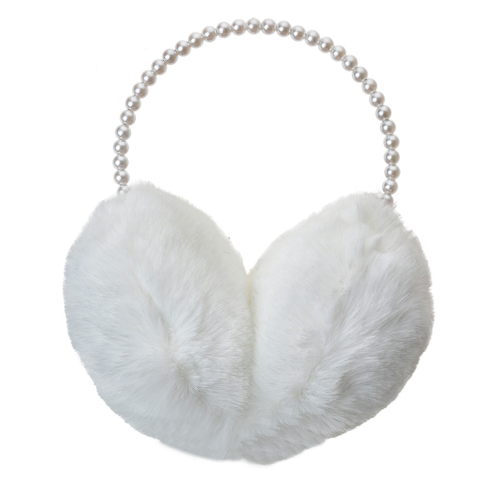 Bílé dívčí klapky na uši s perličkami - one size Clayre & Eef