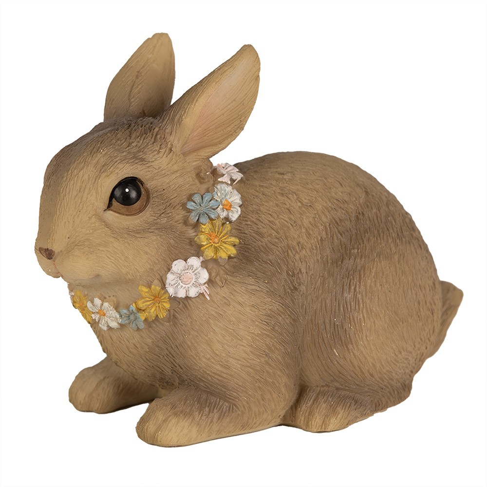 Dekorace hnědý velikonoční králíček - 13*8*10 cm Clayre & Eef