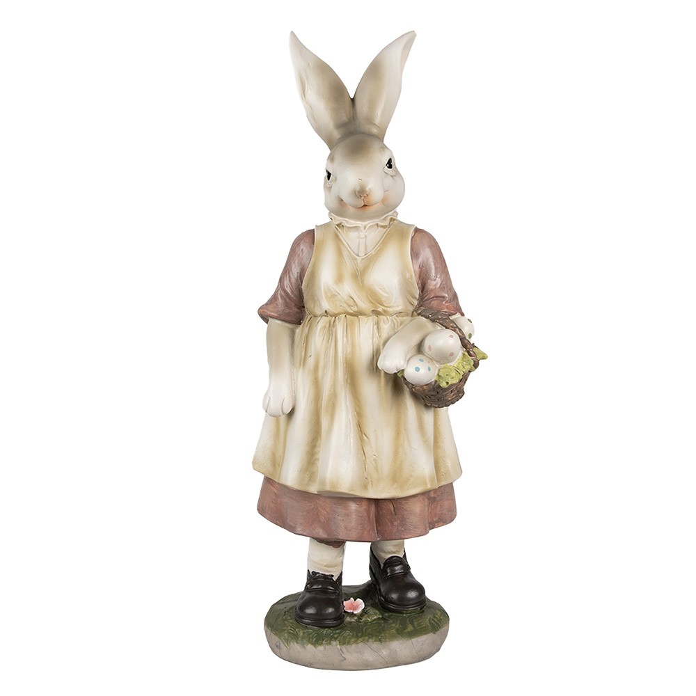 Dekorace králičí mamka s košíčkem vajíček - 14*11*38 cm Clayre & Eef