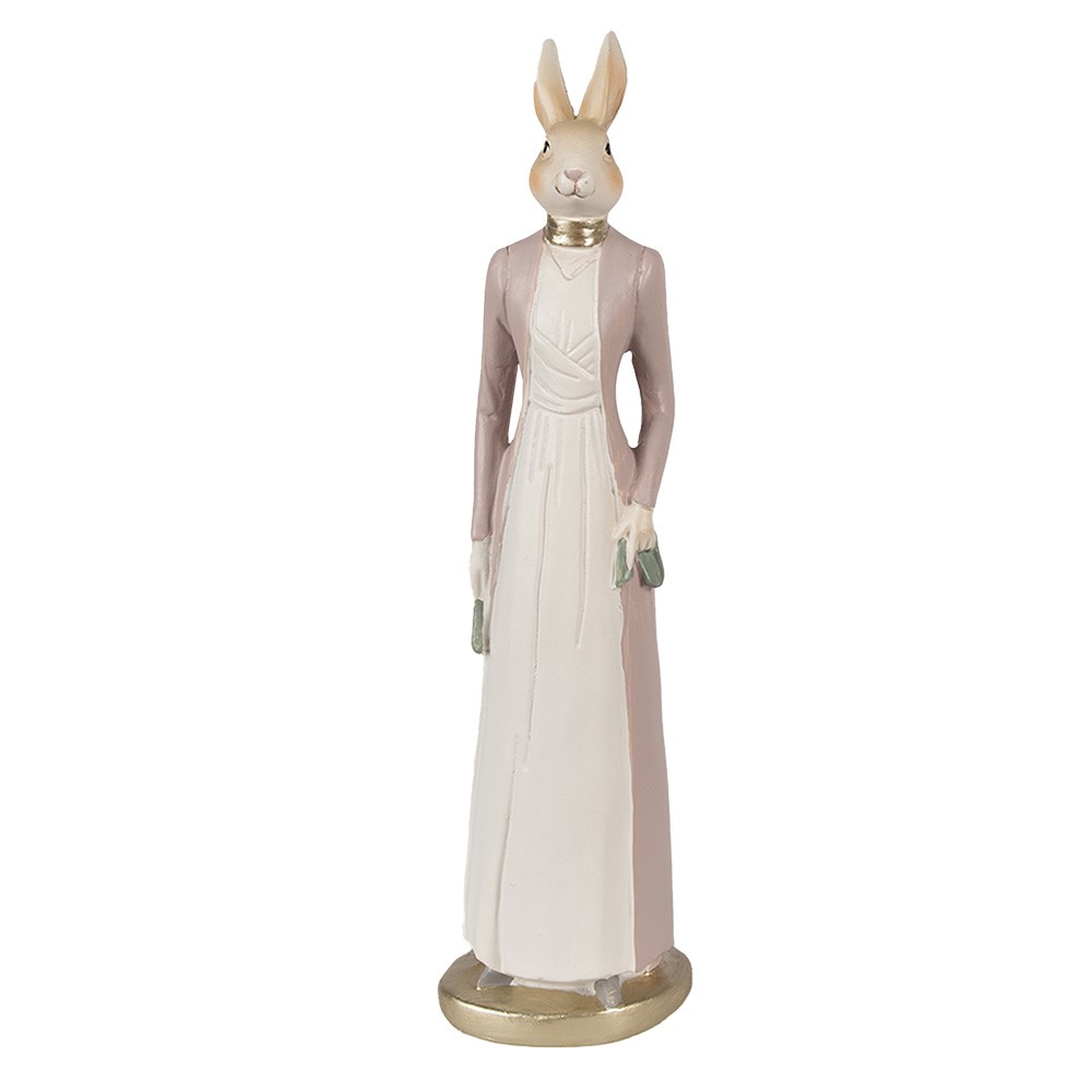 Dekorace králičí slečna v růžových šatech - 8*7*28 cm Clayre & Eef