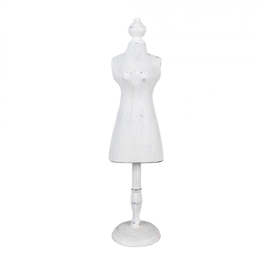 Bílá antik dřevěná dekorace figurína Mannequin - 13*11*51 cm Clayre & Eef