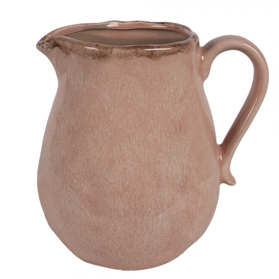 Růžový keramický džbán L - 21*16*20 cm Clayre & Eef