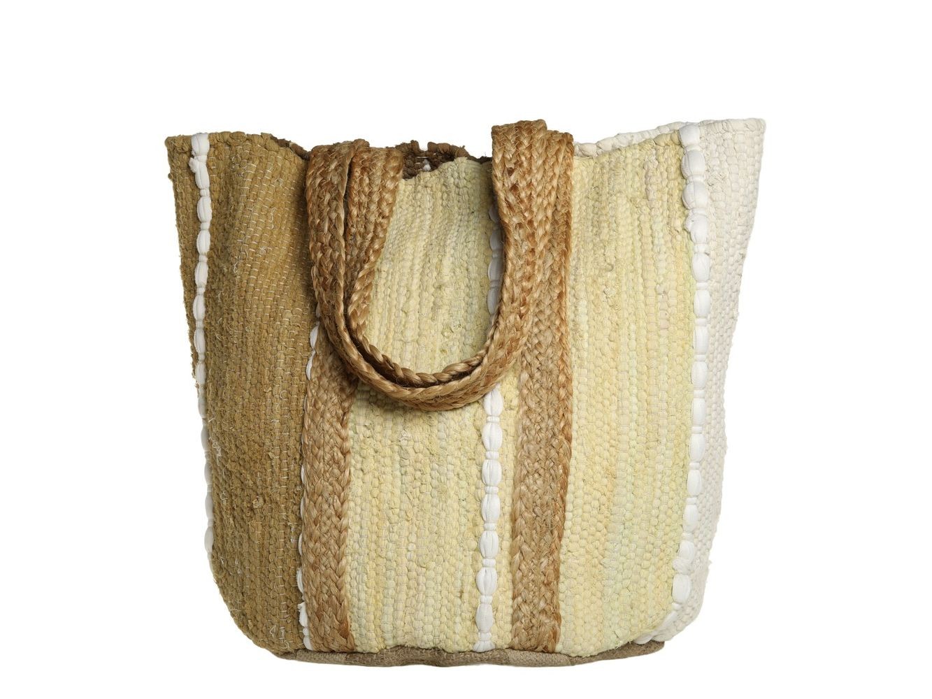 Béžovo-hnědá plážová jutová taška Beach Bag - 40*30*60 cm Chic Antique