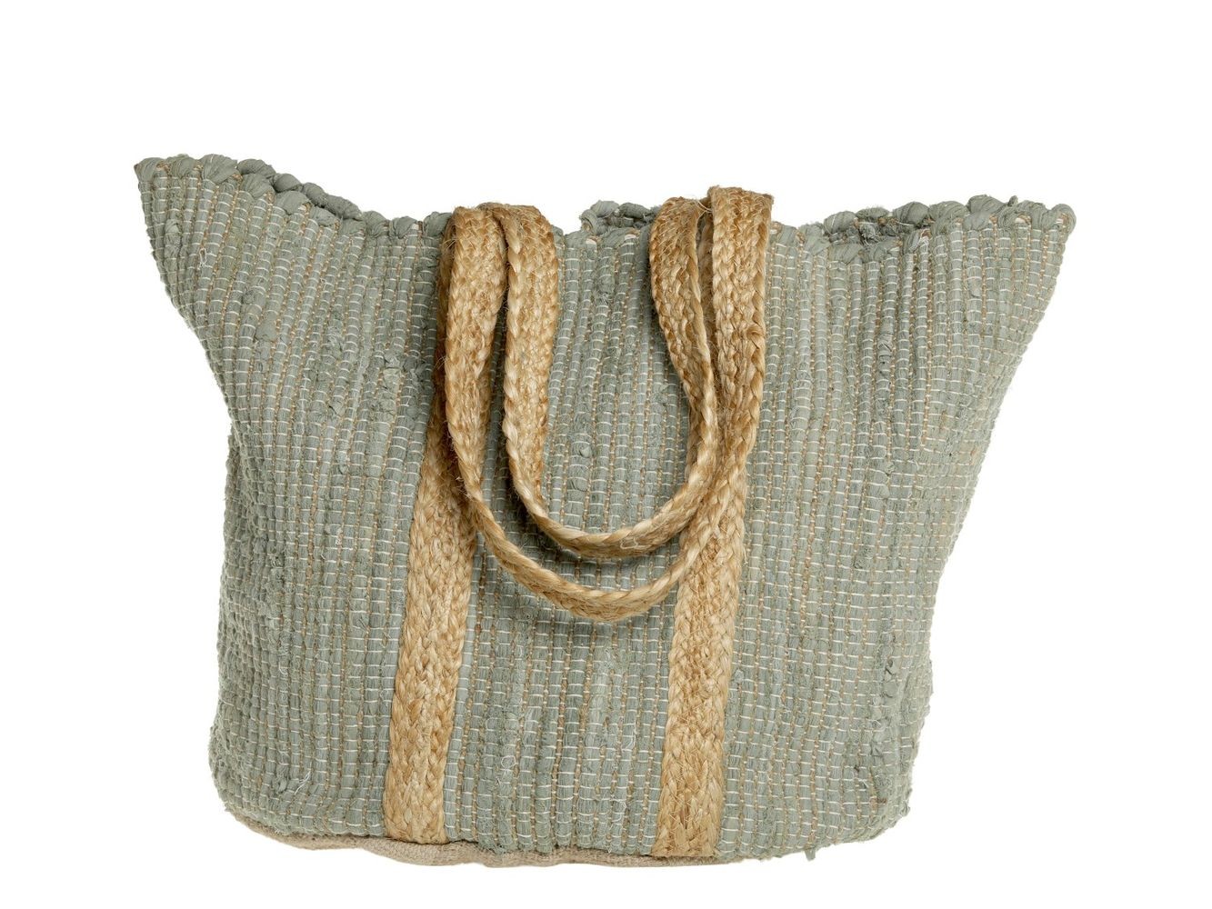 Zelená plážová jutová taška Beach Bag - 40*30*60 cm Chic Antique