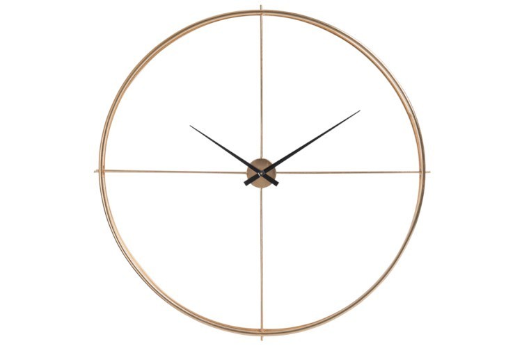 Zlaté kovové nástěnné hodiny Metgo- Ø 128*10 cm J-Line by Jolipa