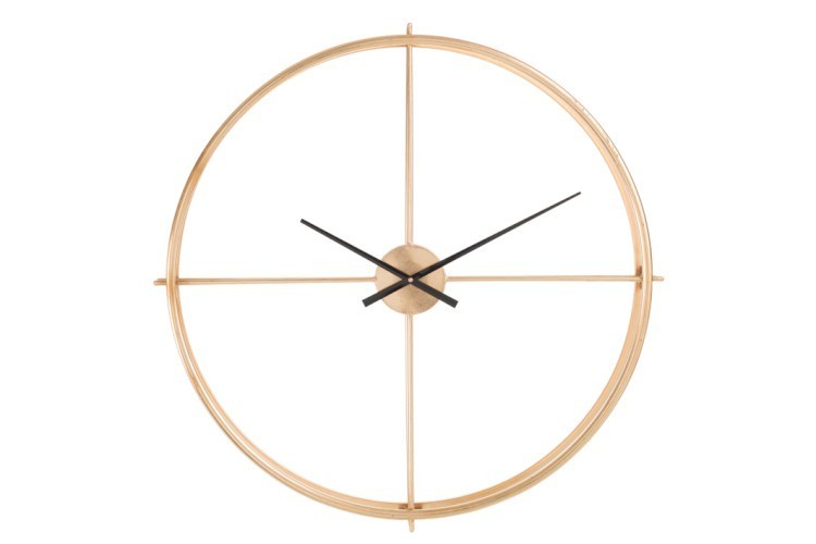 Zlaté kovové nástěnné hodiny Metgo- Ø 80*9 cm J-Line by Jolipa