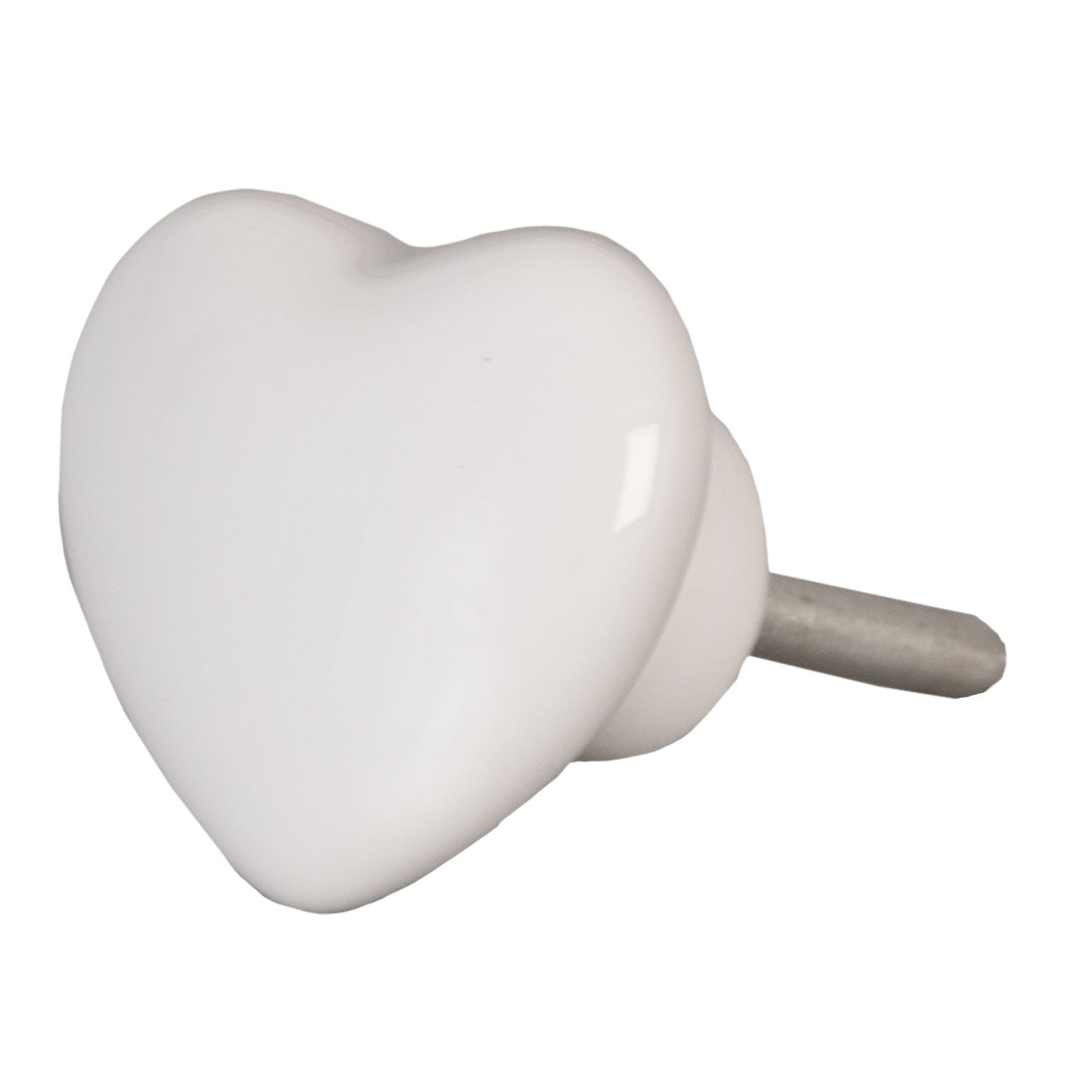 Úchytka bílé srdce -  4*4 cm Clayre & Eef