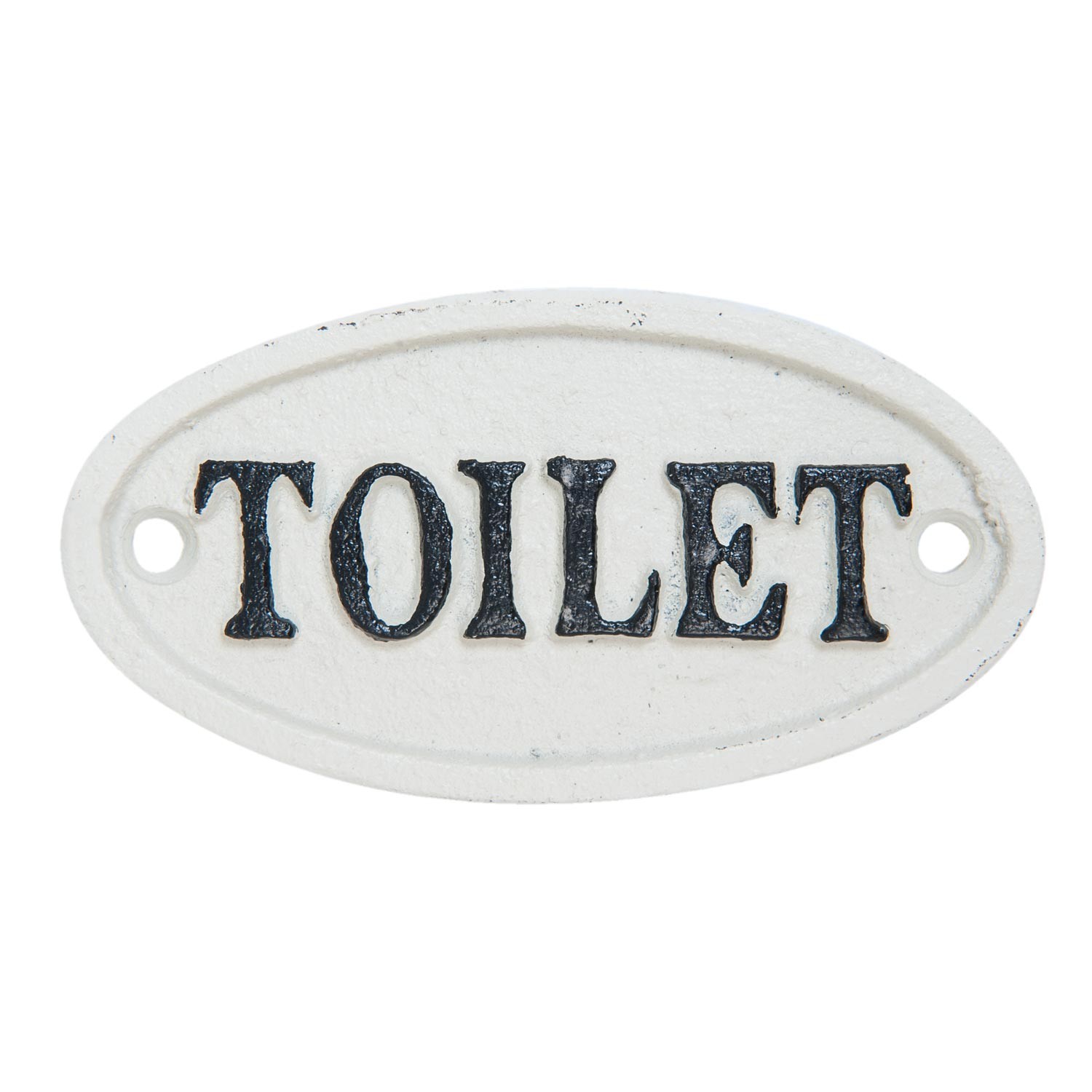 Bílá litinová cedulka Toilet - 10*5 cm Clayre & Eef
