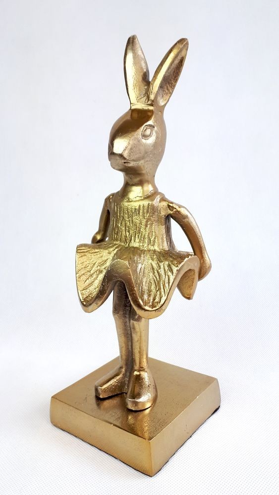 Dekorace králík Wanny bronzový  - 11*10*30cm Colmore by Diga