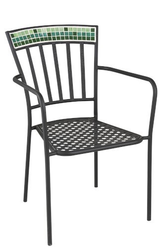Kovová zahradní židle Square Mosaic - Ø53*57*85 cm J-Line by Jolipa