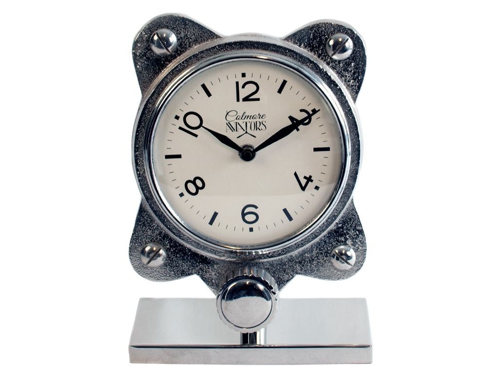Stolní kovové stříbrné hodiny - 19cm Colmore by Diga