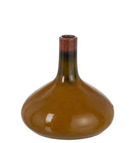 Karamelová keramická dekorační váza Vintage - Ø 21*21cm J-Line by Jolipa