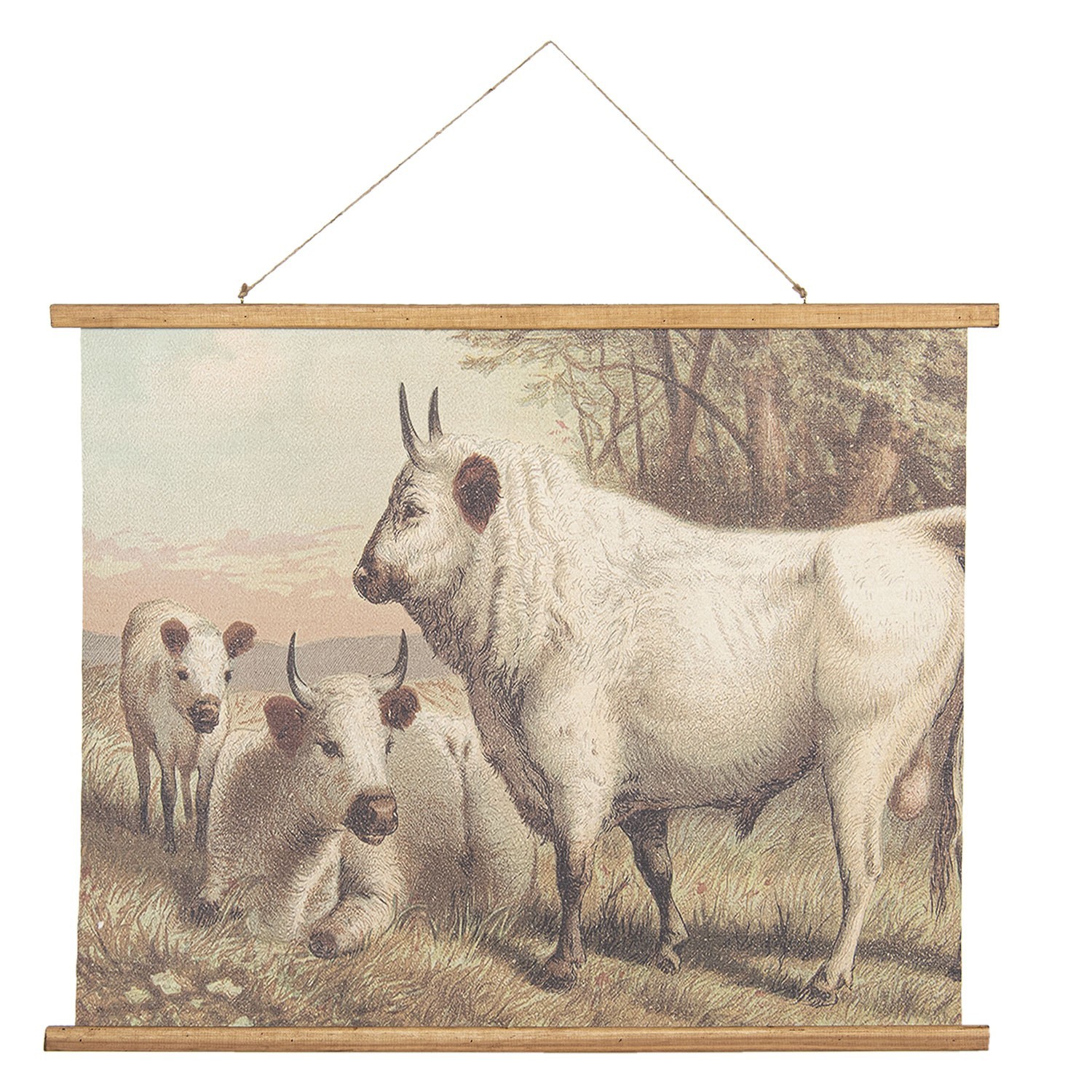 Nástěnný dekorativní plakát s krávami - 100*2*75 cm Clayre & Eef