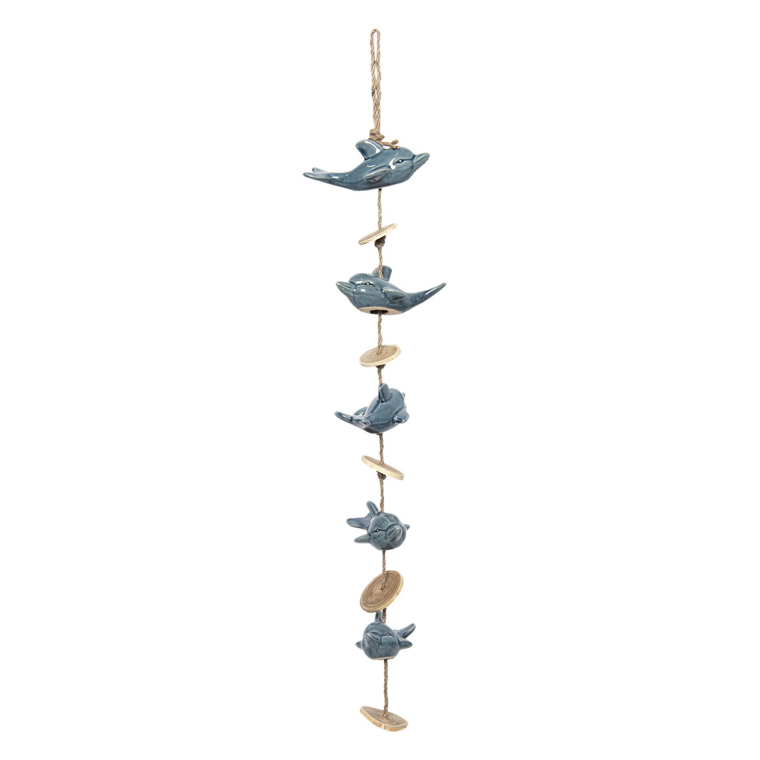 Závěsná dekorace delfíni na provázku - 15*10*70/80 cm Clayre & Eef