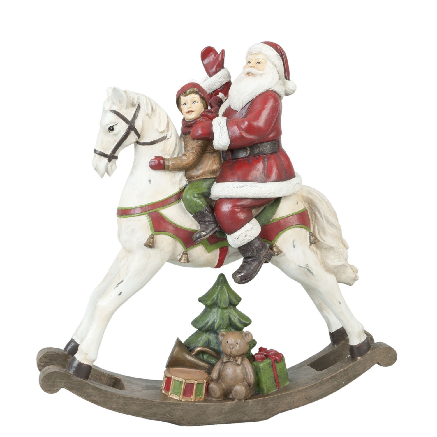 Dekorace Santa na houpacím koni - 29*10*30 cm Clayre & Eef