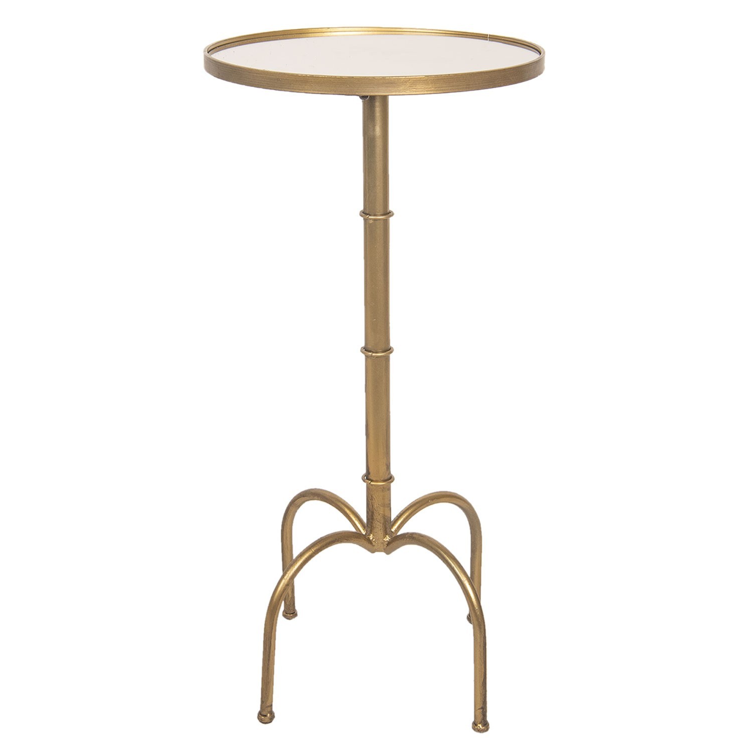 Zlatý kovový odkládací stolek - Ø 40*81 cm Clayre & Eef