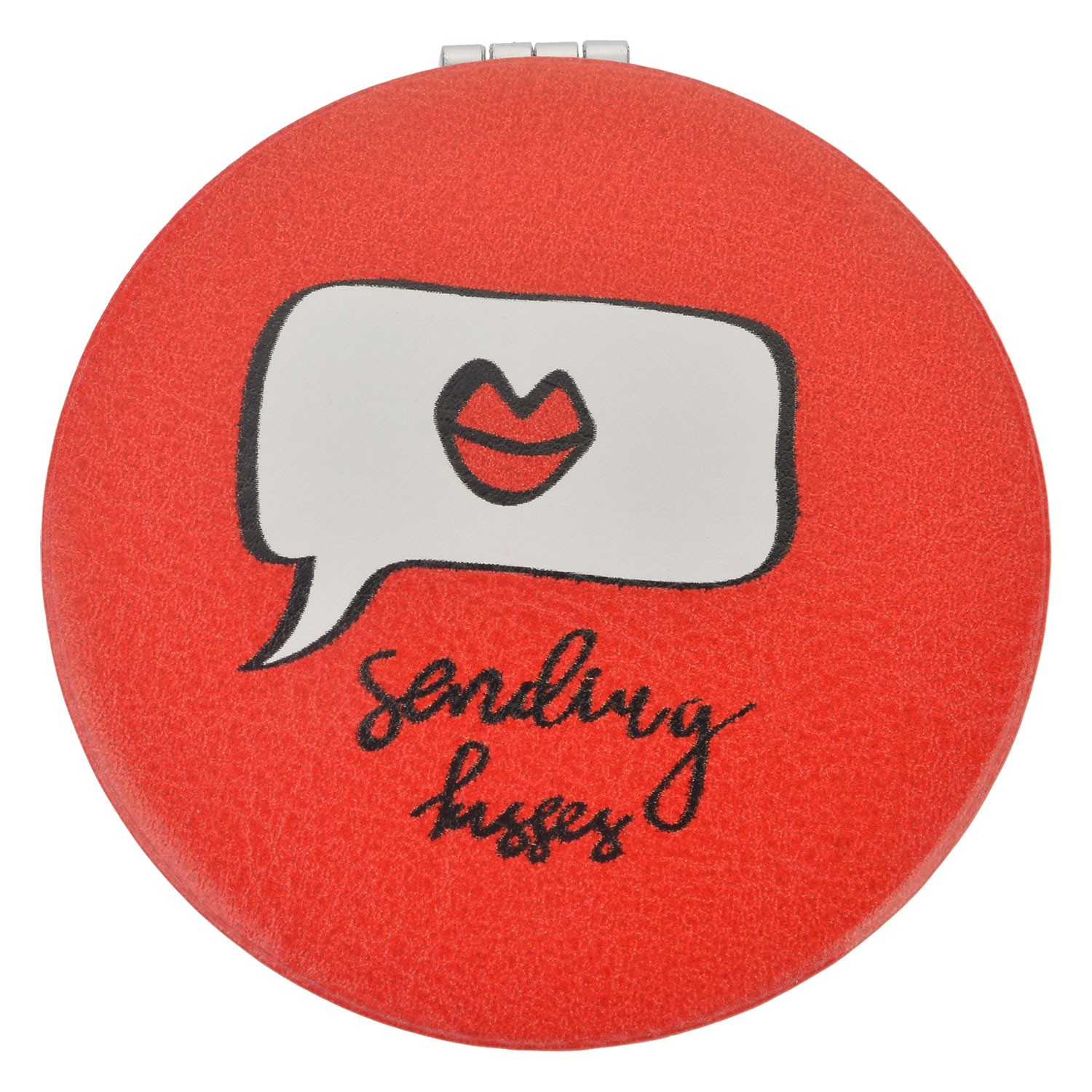 Červené kulaté zrcátko Sending kisses - Ø 7 cm Clayre & Eef