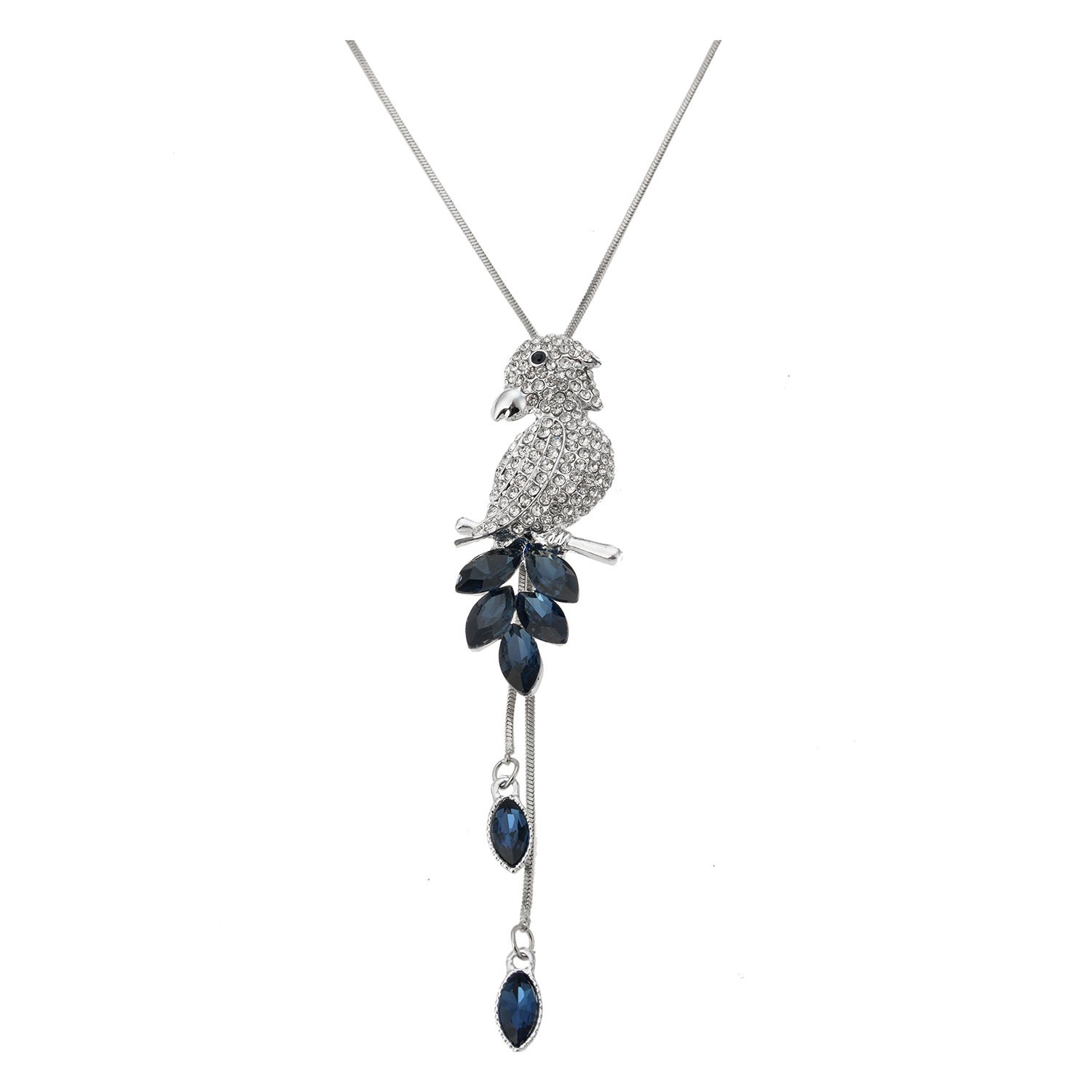 Stříbrný náhrdelník s papouškem a kamínky Clayre & Eef