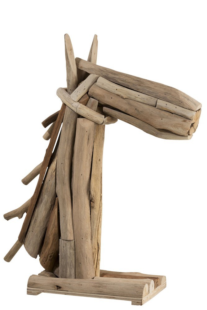 Dřevěná dekorace hlava koně Philibert - 24,75*10,5*28,75 cm J-Line by Jolipa