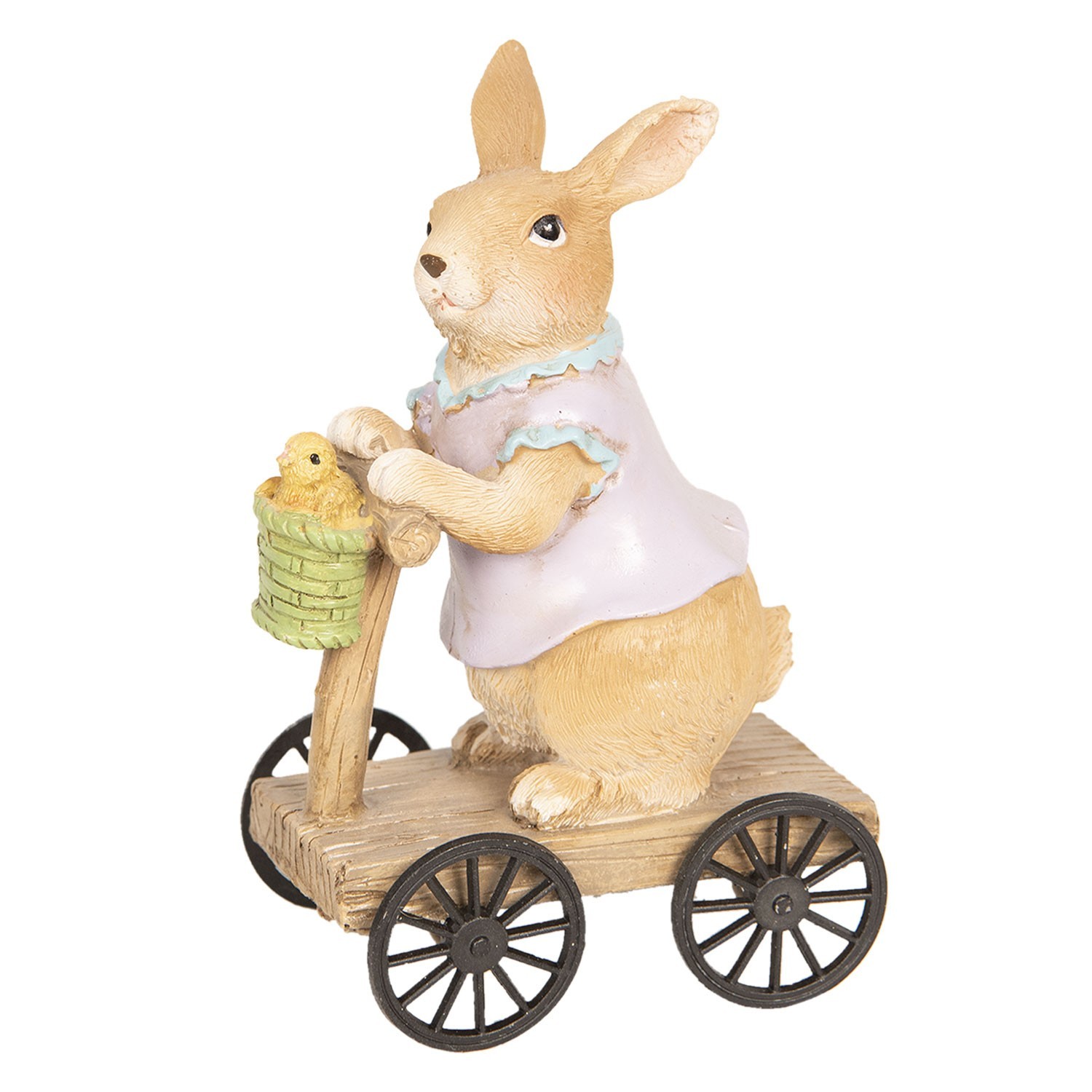 Dekorace králík na koloběžce - 8*5*13 cm Clayre & Eef