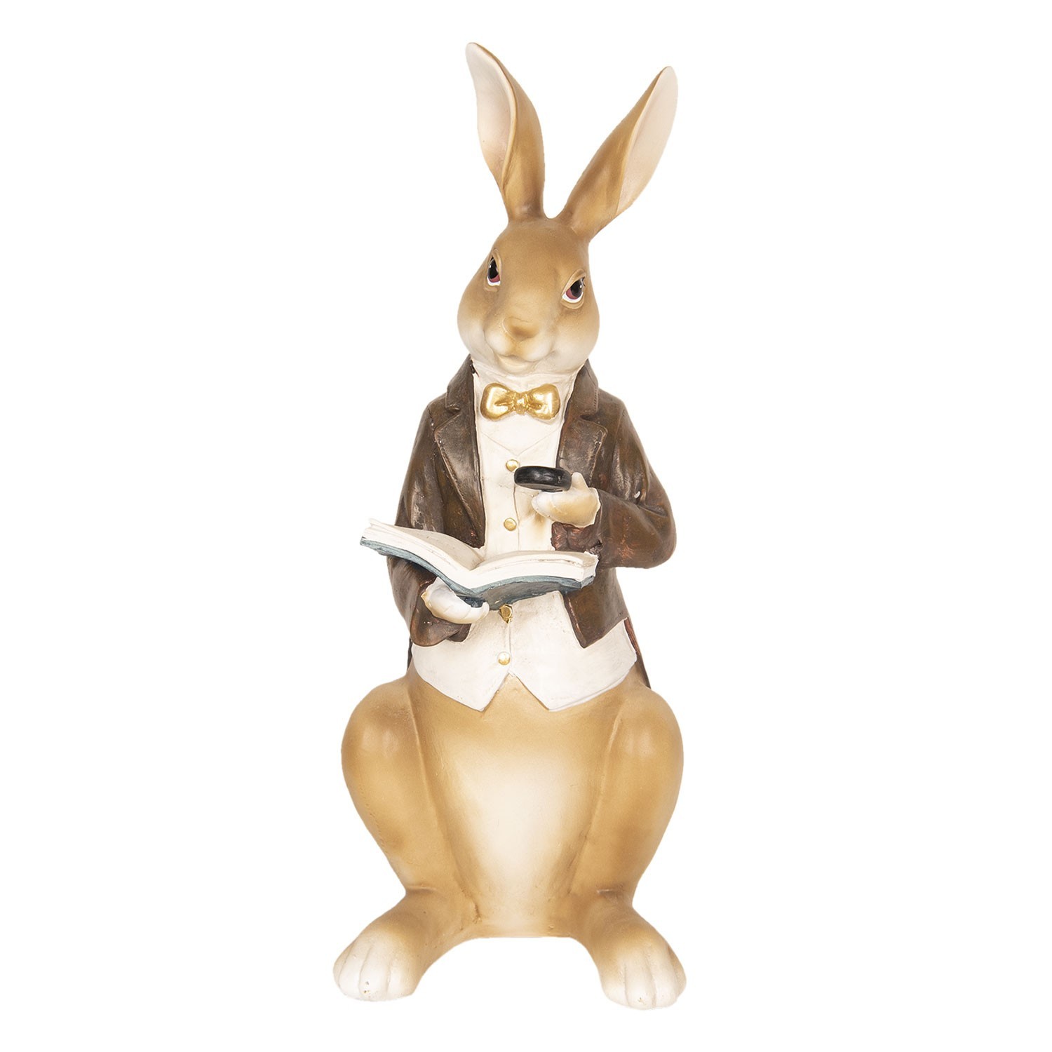 Dekorace králík s knihou - 15*13*40 cm Clayre & Eef