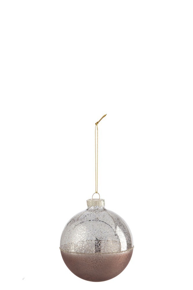 Hnědo zlatá vánoční koule - 8*8*8 cm J-Line by Jolipa