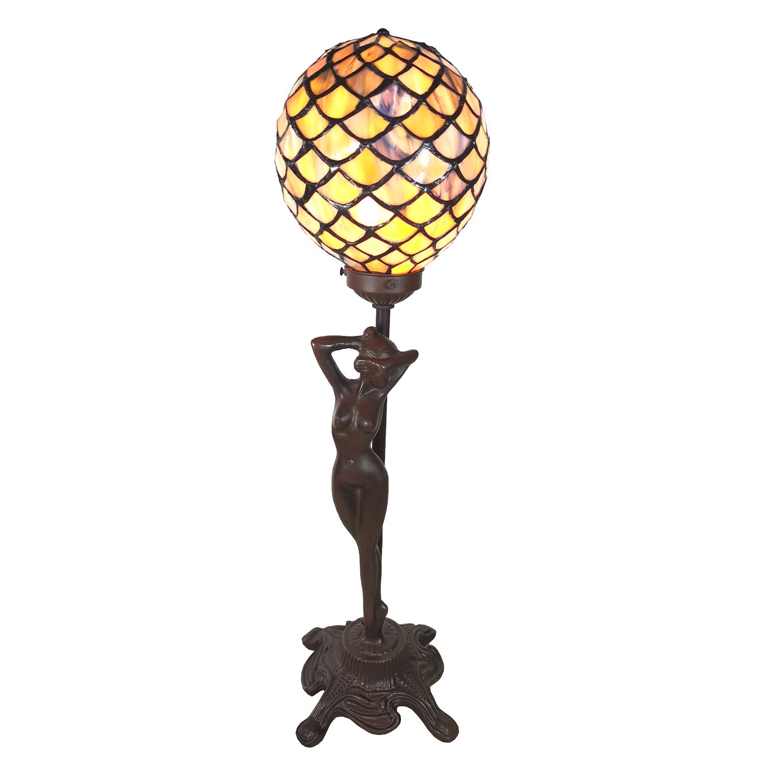 Stolní vitrážová lampa Tiffany Femme - 21*21*51 cm Clayre & Eef