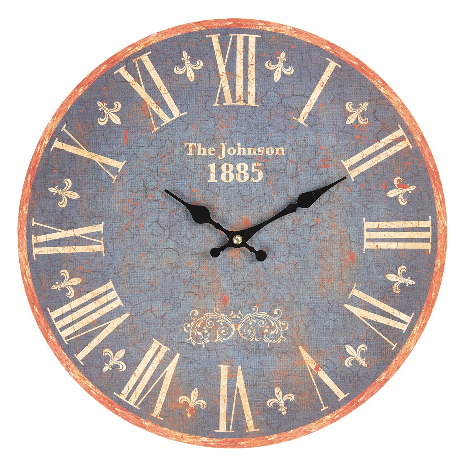 Vintage nástěnné hodiny s patinou The Johnson - Ø 34*3 cm / 1*AA Clayre & Eef