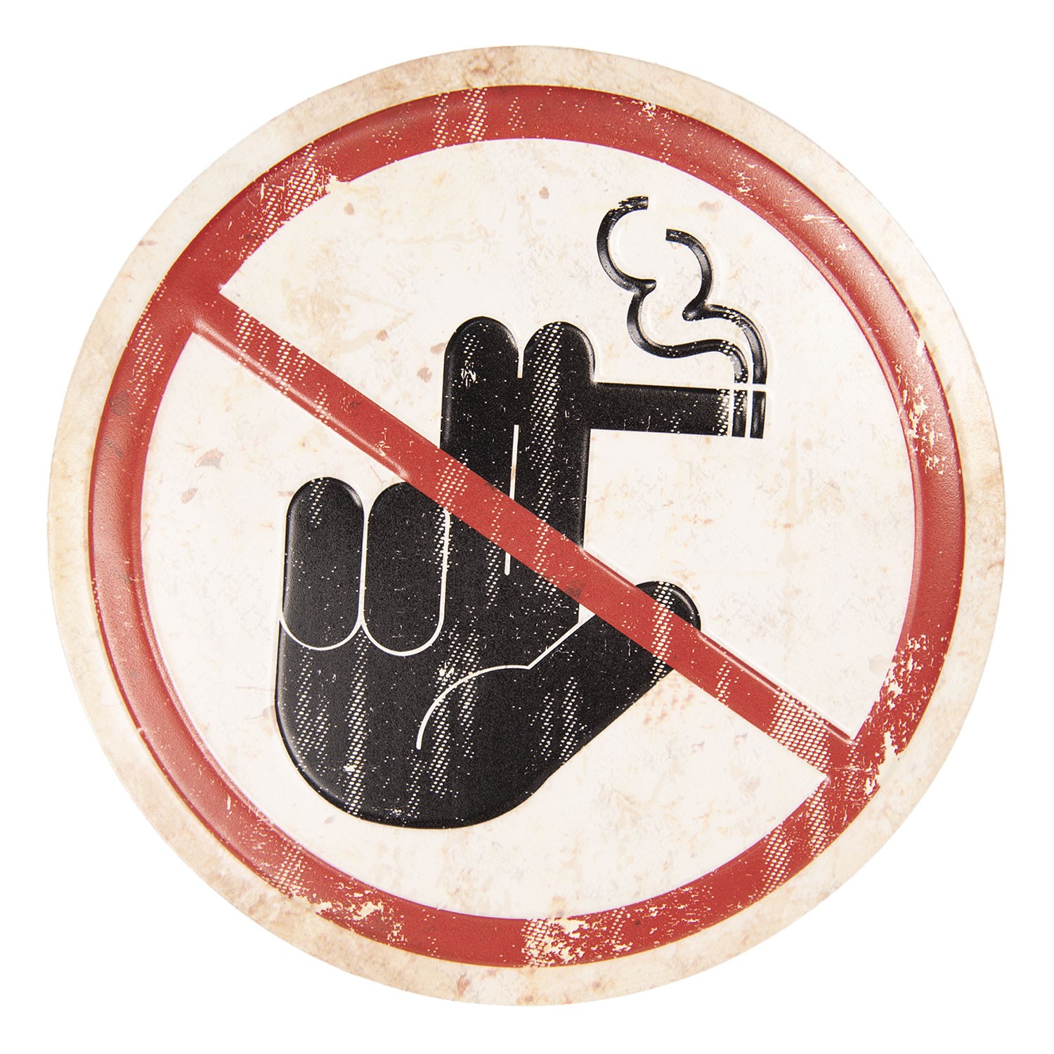 Nástěnná plechová cedule Zákaz kouření - ∅ 35 cm Clayre & Eef