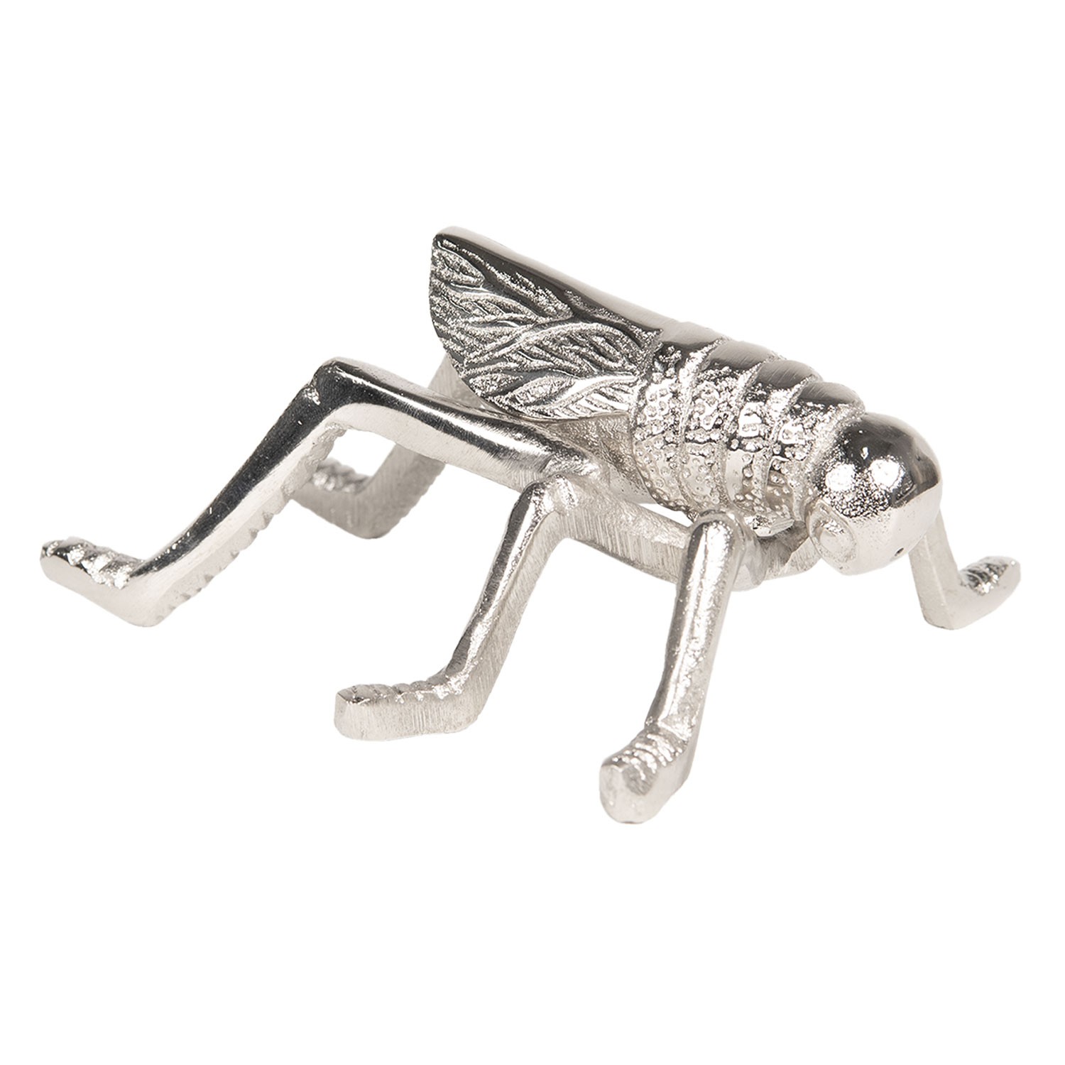 Stříbrná dekorativní soška kobylky - 17*12*6 cm Clayre & Eef