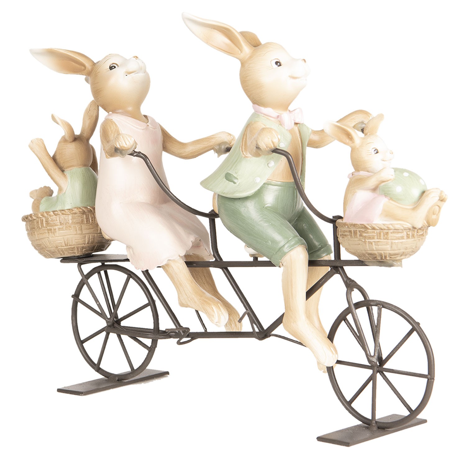 Dekorace králíků na kole - 10*9*25 cm Clayre & Eef