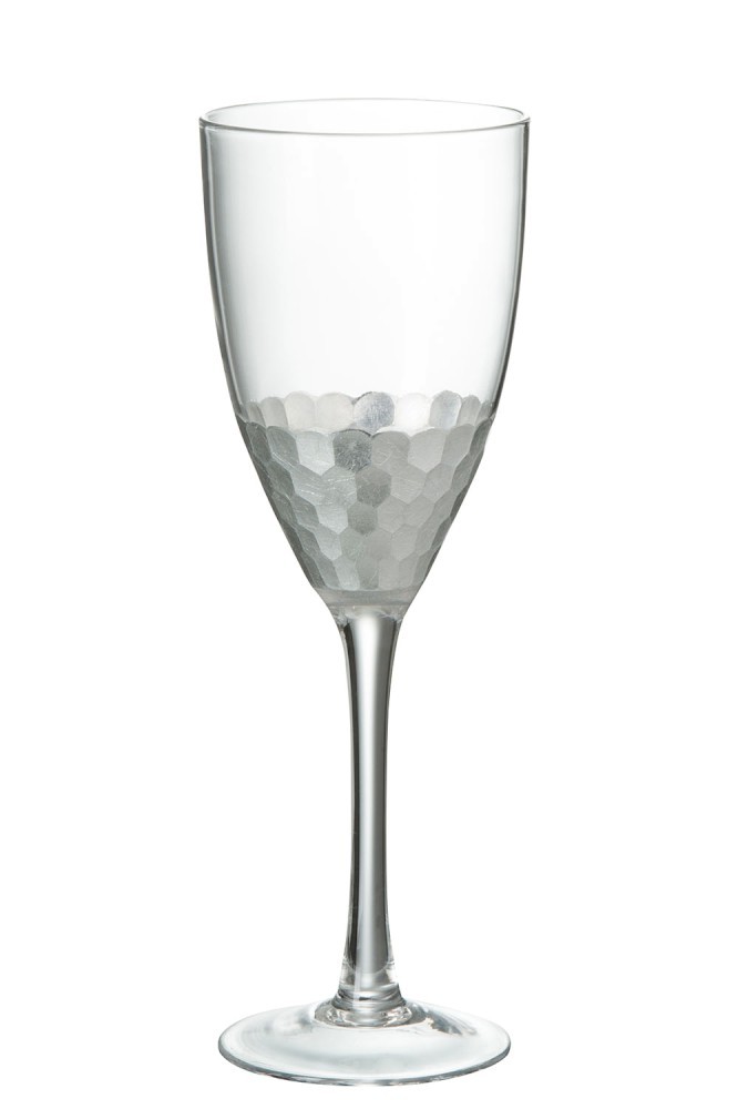 Sklenička na červené víno Silver - Ø 8*23,5 cm J-Line by Jolipa