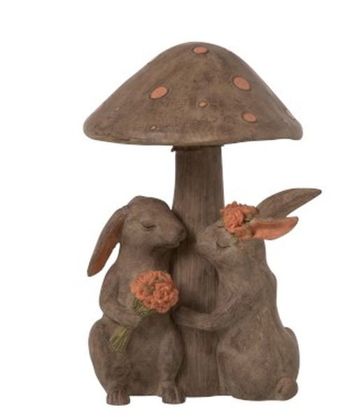 Zamilovaní králíci pod houbou - 16*22.5cm J-Line by Jolipa