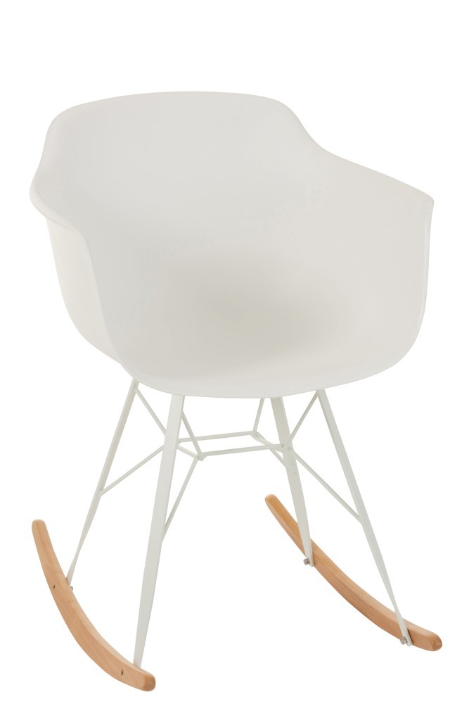 Bílá plastová houpací židle Swing - 69*56*79 cm J-Line by Jolipa