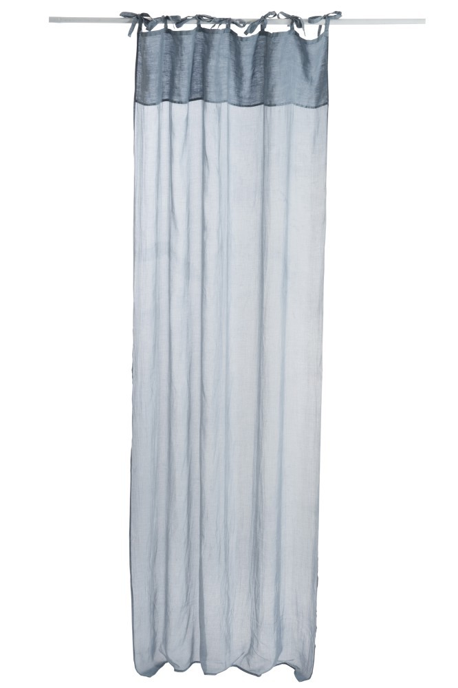 Modrý bavlněný voál / záclona na zavazování - 140*290cm J-Line by Jolipa