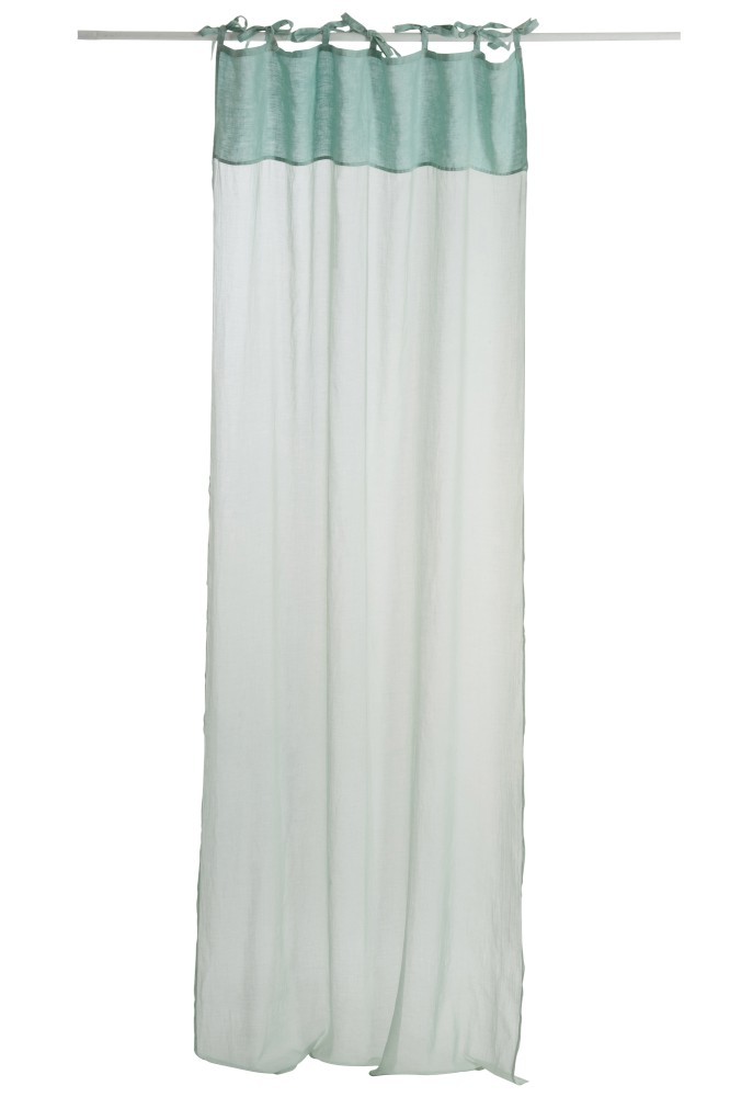 Mintový bavlněný voál / záclona na zavazování - 140*290cm J-Line by Jolipa