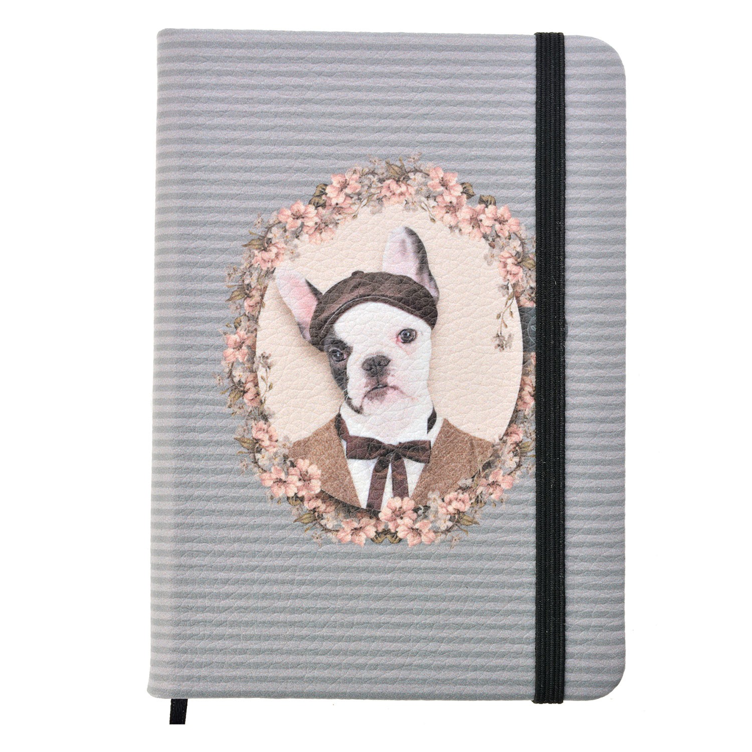 Šedo-modrý zápisník s pejskem Doggy- 14*10 cm Clayre & Eef