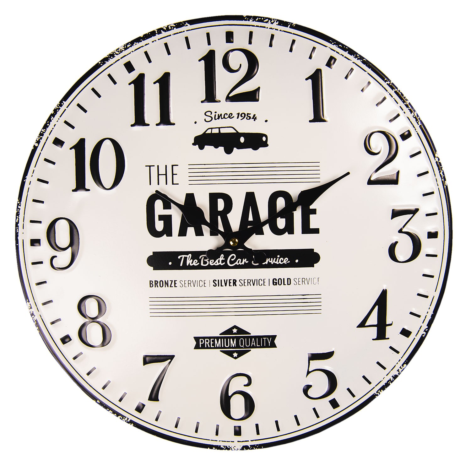 Nástěnné kovové hodiny The Garage – Ø 40 cm / 1*AA Clayre & Eef